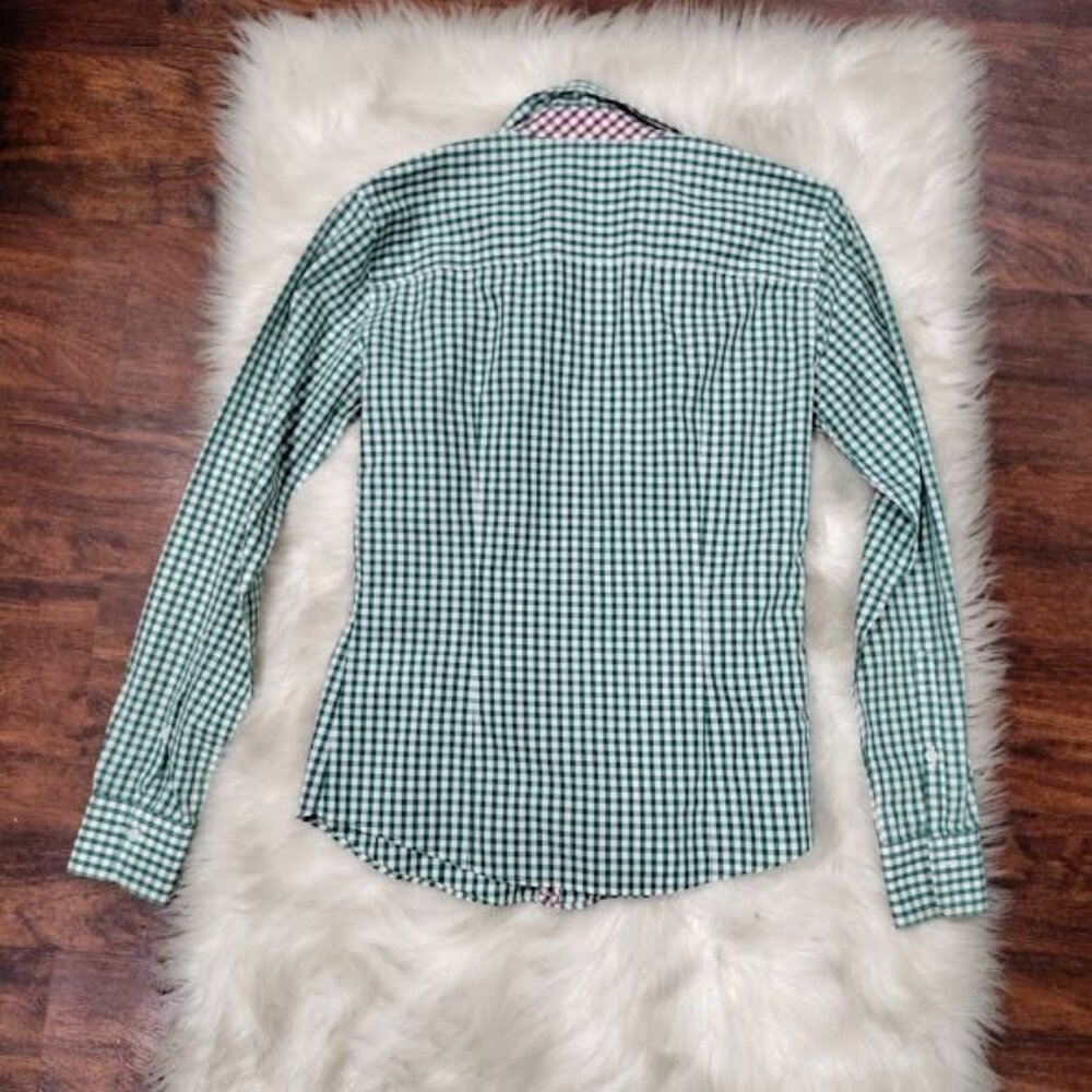 Brooks Brothers 346 Preppy Checkered Button-Down Shirt Boys Green White Size 2 - Picture 2 of 10